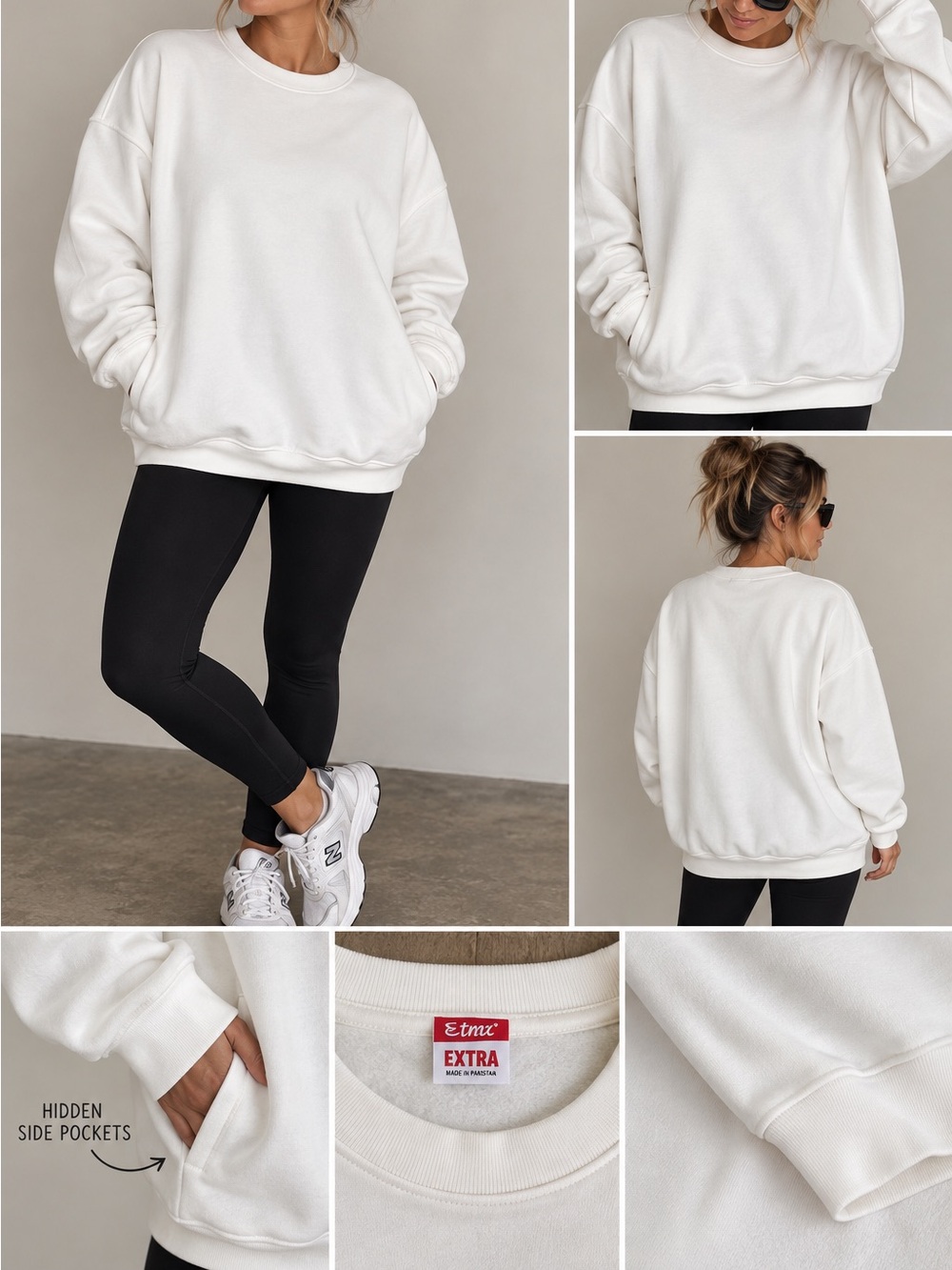TNA EXTRA FLEECE Crew Neck - size 3 *has pockets*
